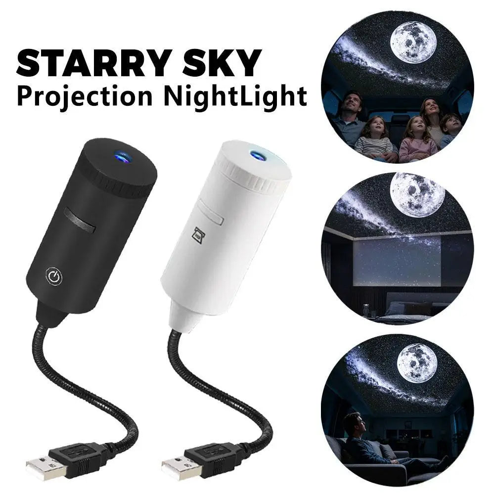 New Starry Sky Projector Night Light Car Star Light Galaxy USB Atmosphere Lamp Romantic For Home Car Bedroom Decor Home Supplies