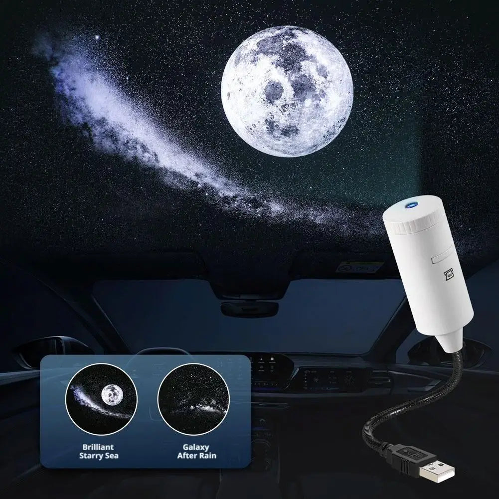 New Starry Sky Projector Night Light Car Star Light Galaxy USB Atmosphere Lamp Romantic For Home Car Bedroom Decor Home Supplies
