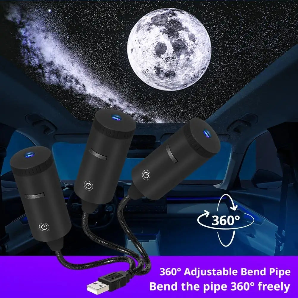 New Starry Sky Projector Night Light Car Star Light Galaxy USB Atmosphere Lamp Romantic For Home Car Bedroom Decor Home Supplies